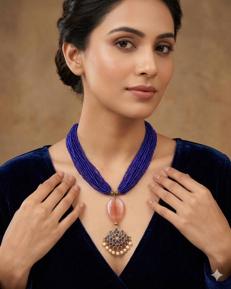 Handcrafted Multi-Strand Necklace with Traditional Kemp Pendant