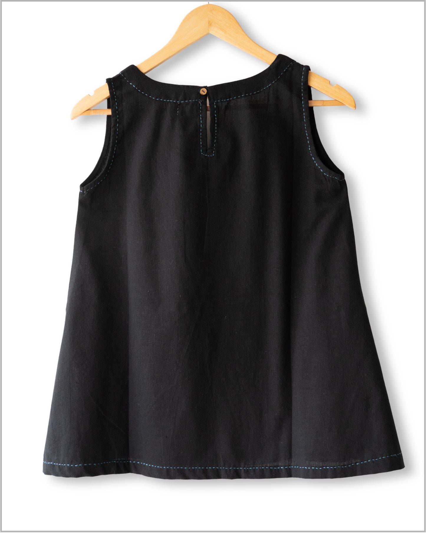 Sleeveless Flex Cotton Top with Kantha Embroidery