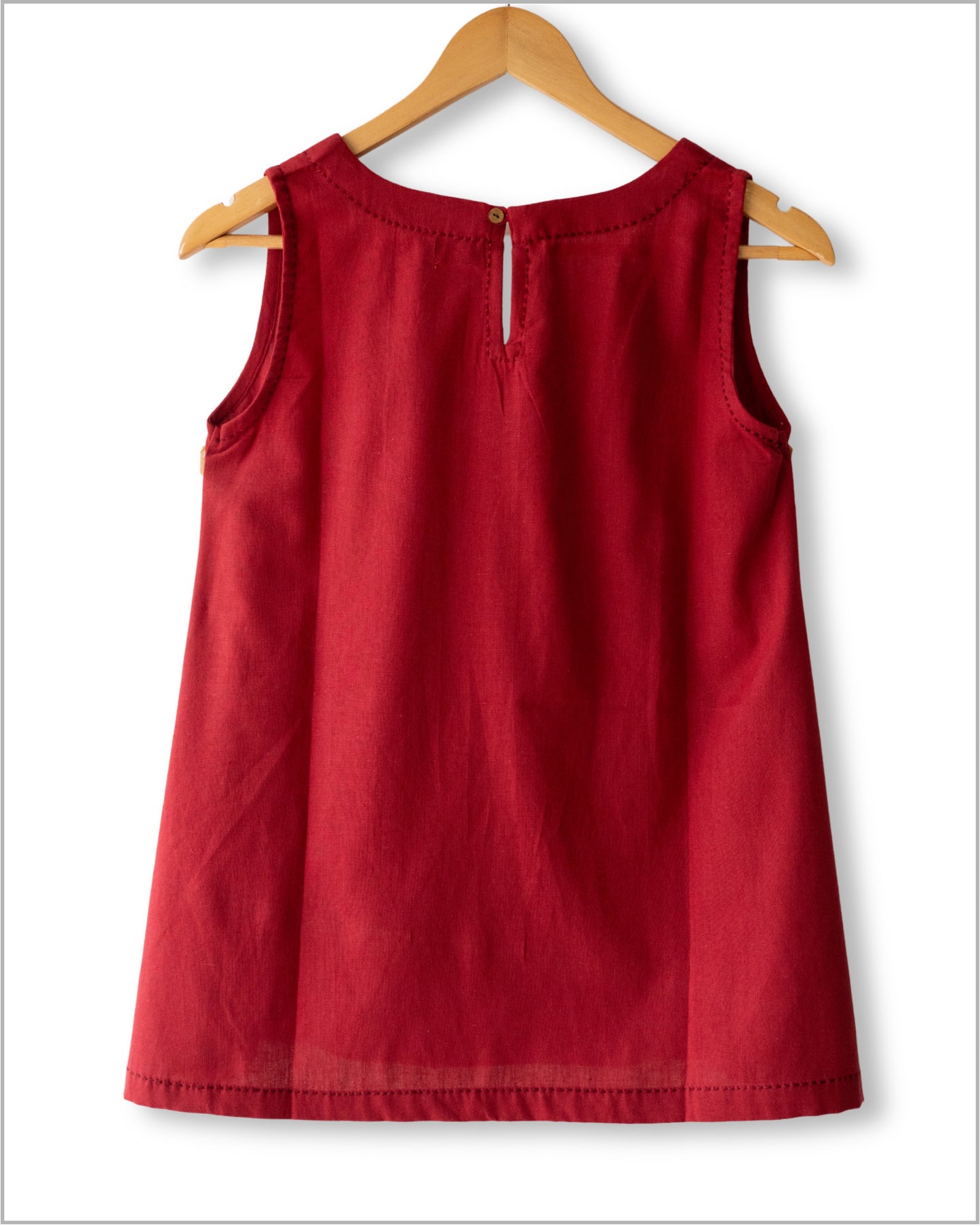 Sleeveless Flex Cotton Top with Kantha Embroidery