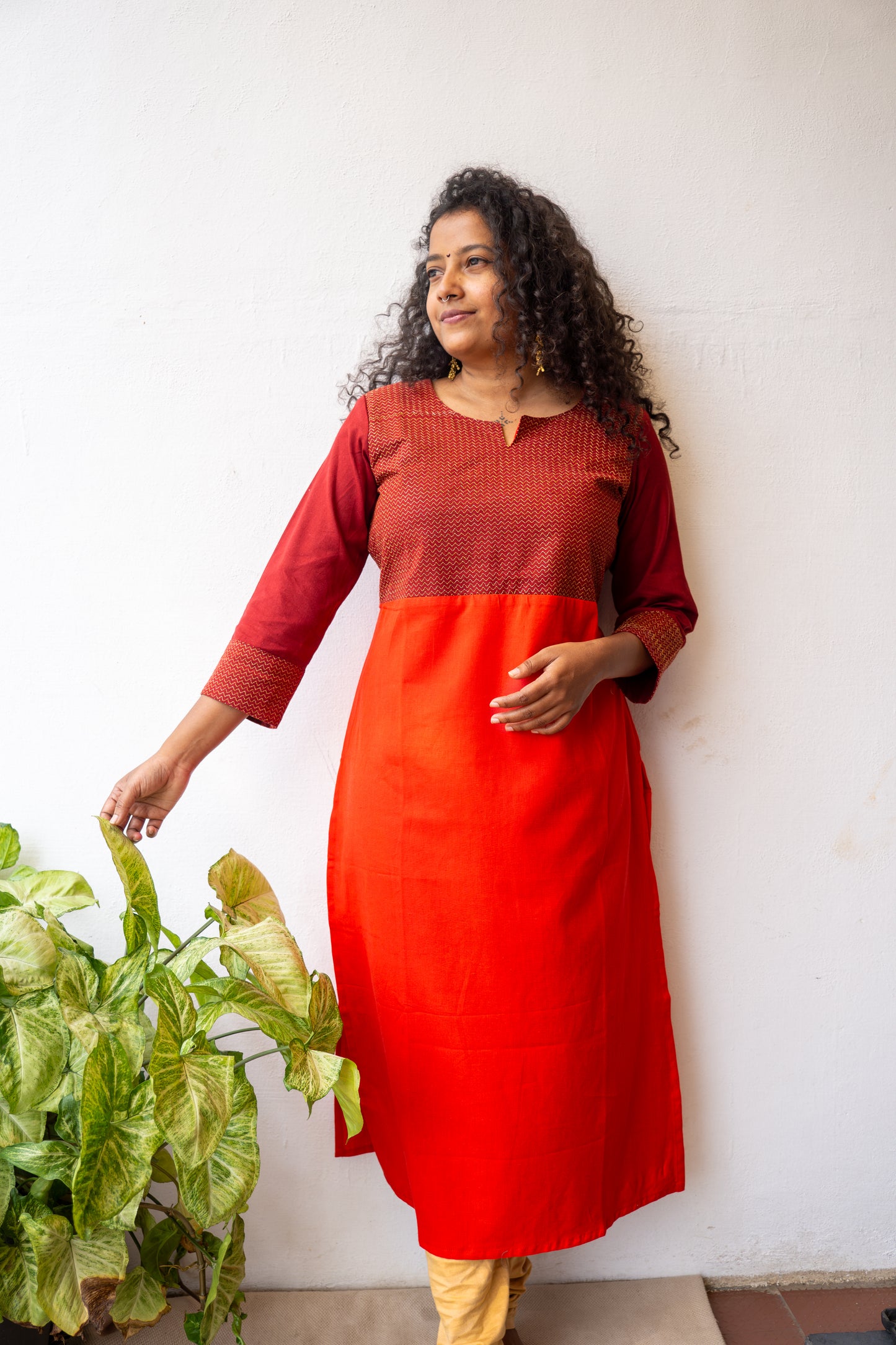 Flex Cotton Kurtha with Zari embroidery
