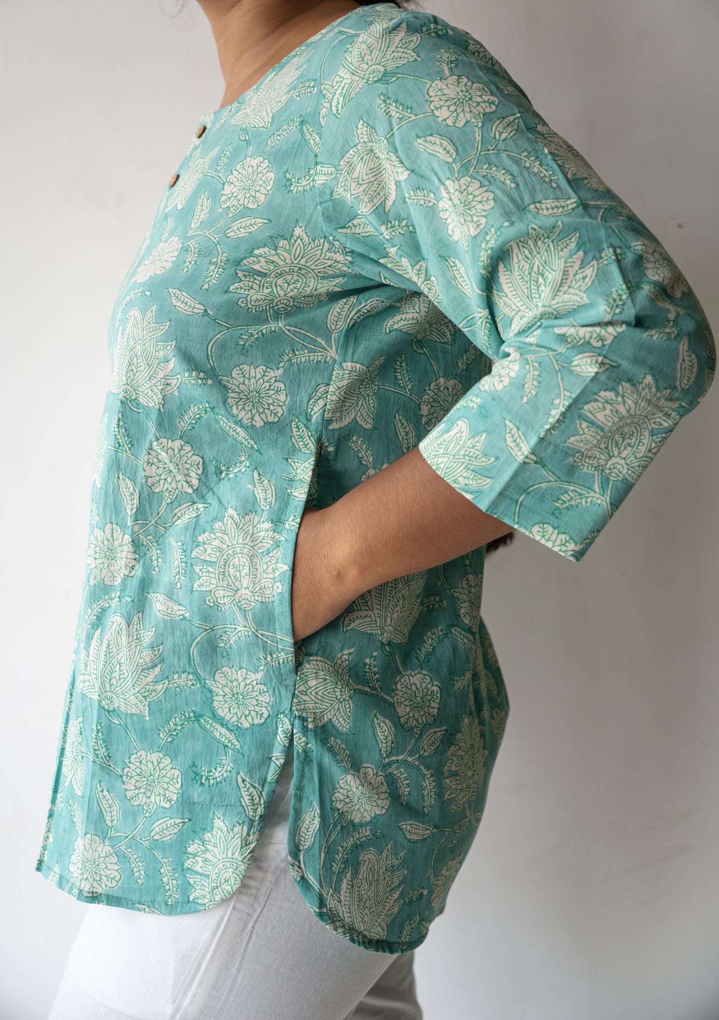 Block printed Short tops