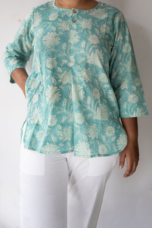 Block printed Short tops