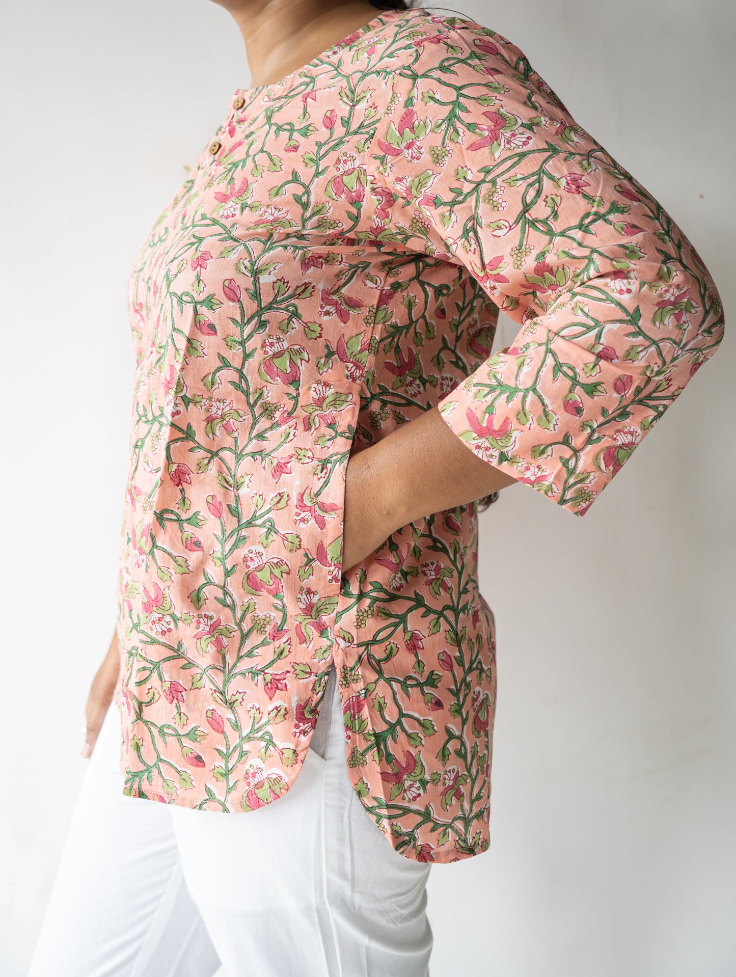 Block printed Short tops