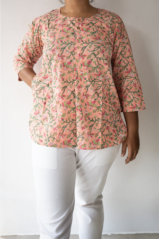 Block printed Short tops