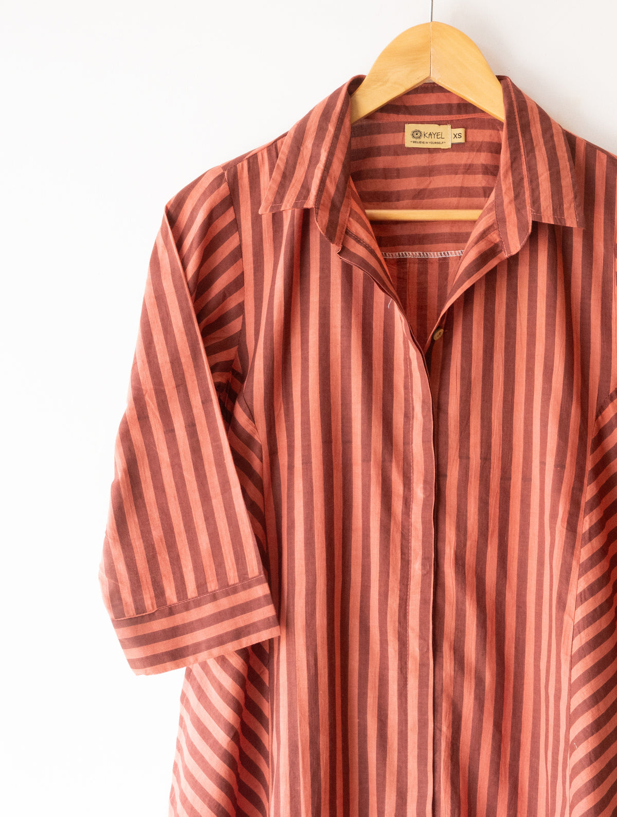 Striped Collared Shirt Dress