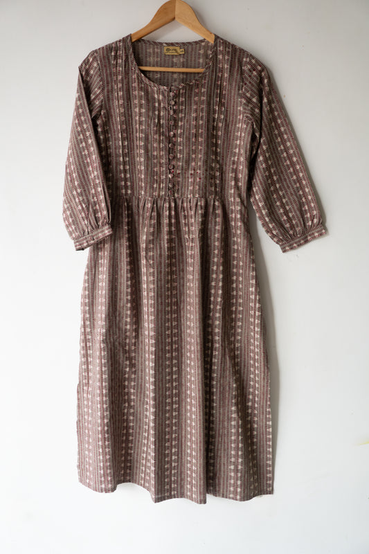 Block Printed Pin Tuck Yoke Kurta