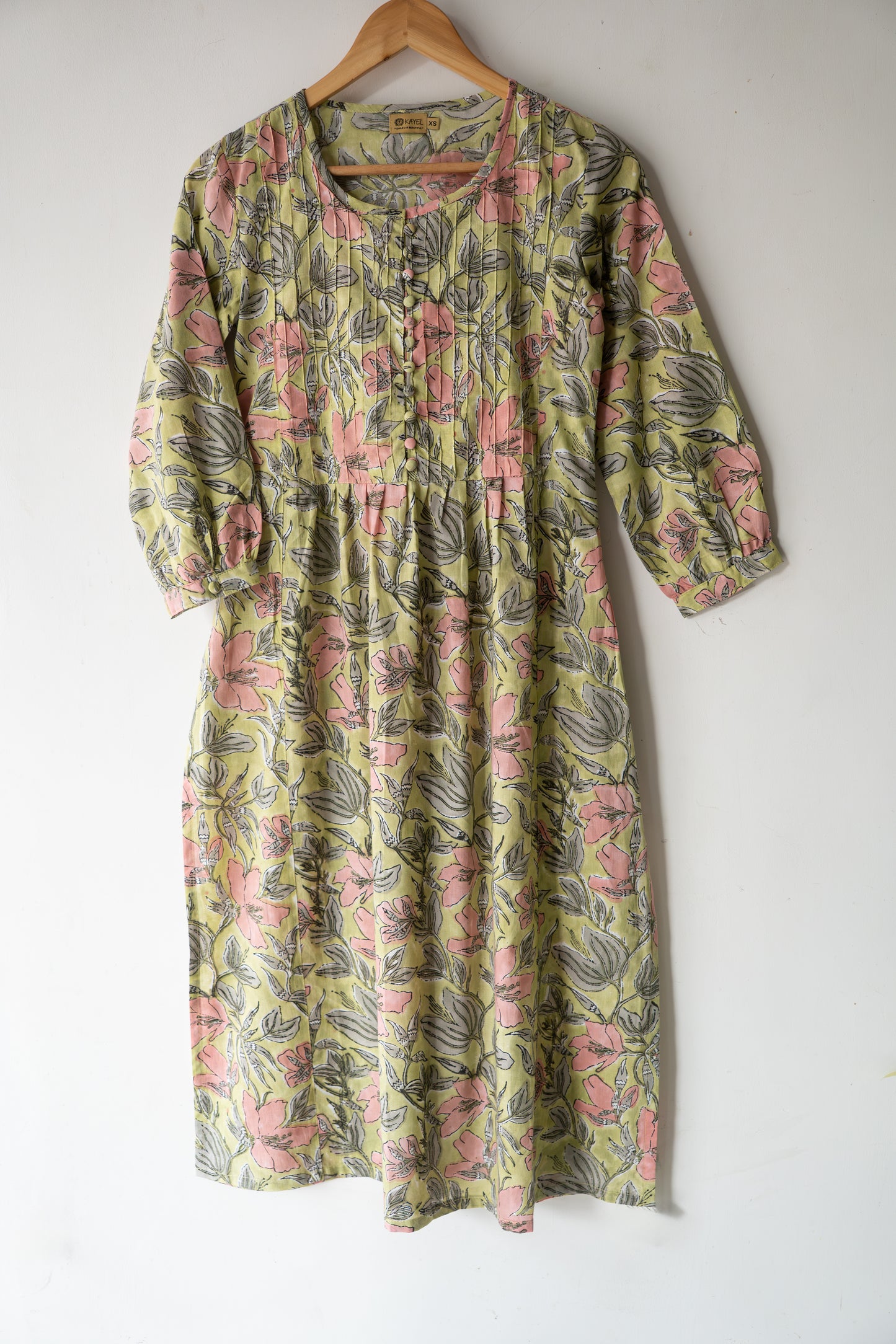 Block Printed Pin Tuck Yoke Kurta