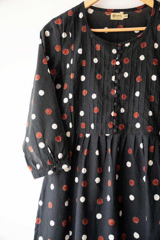 Block Printed Pin Tuck Yoke Kurta