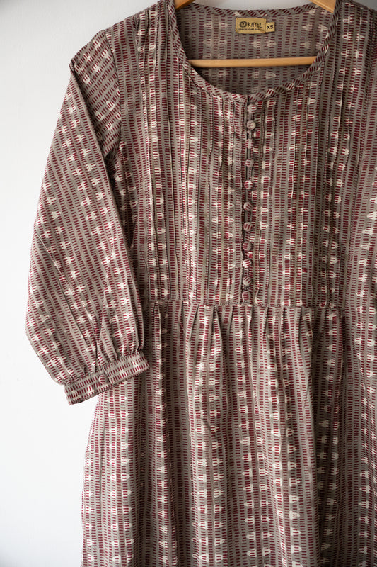 Block Printed Pin Tuck Yoke Kurta