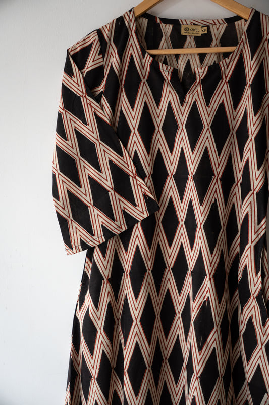 Everyday Cotton A-Line Dress | Slits & Pockets
