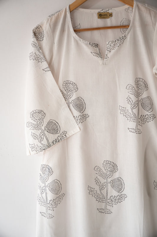 Everyday Cotton A-Line Dress | Slits & Pockets
