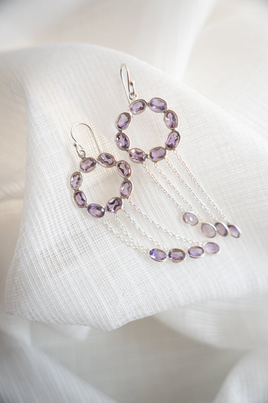 Pure Silver + Amethyst Hook
