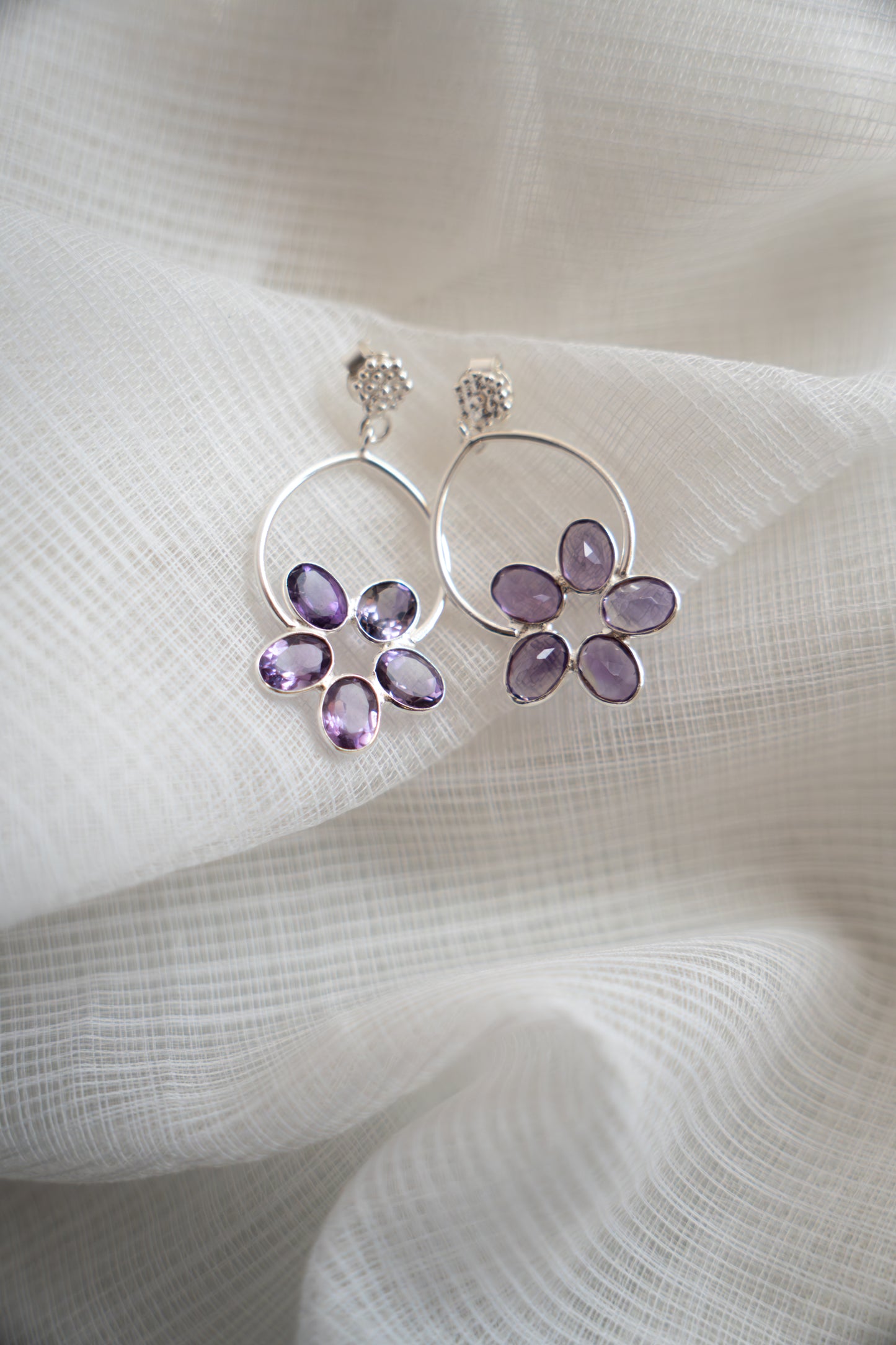 Pure Silver + Amethyst Hook