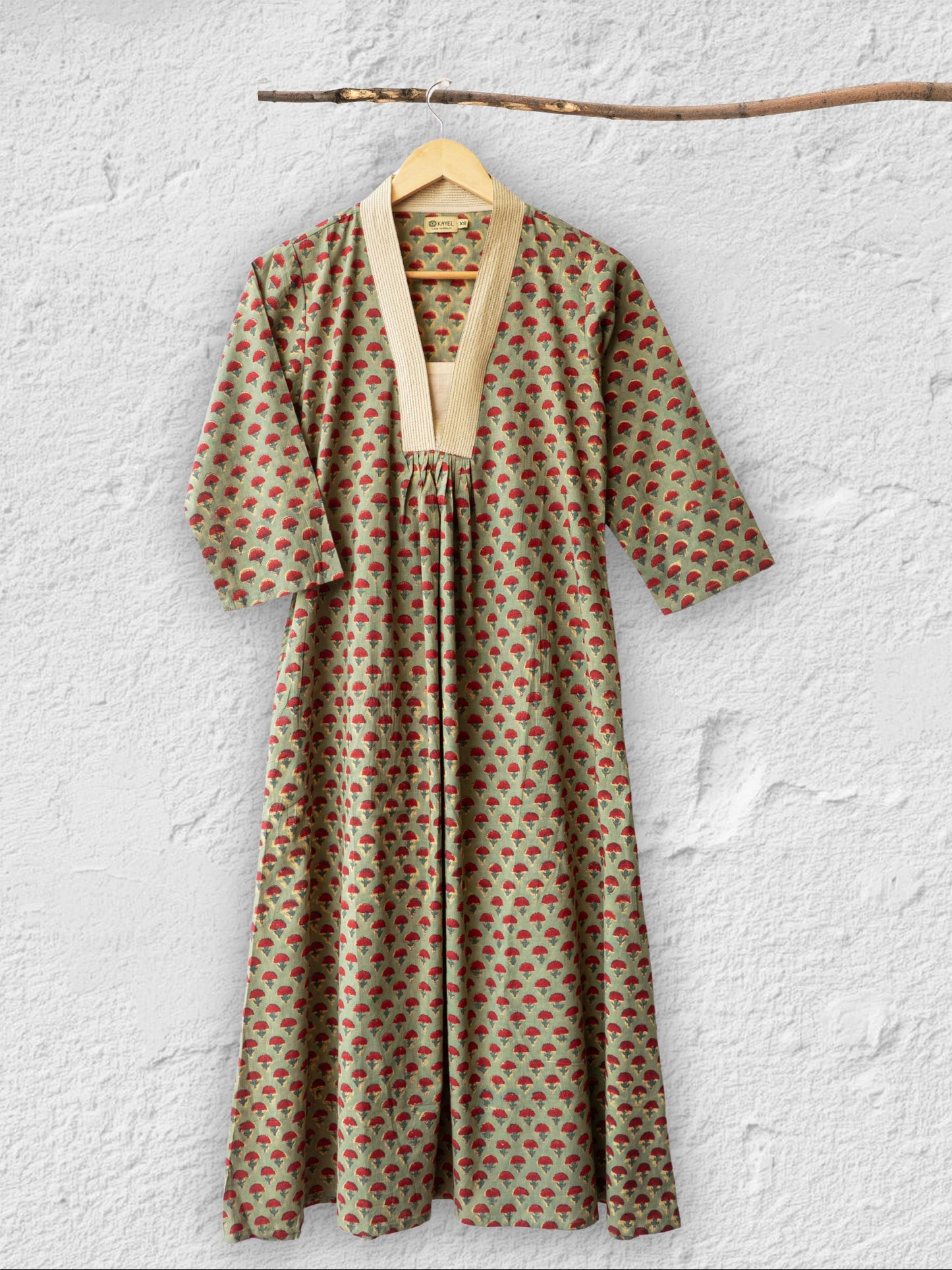 A-Line Kurta – with embroidered Neck