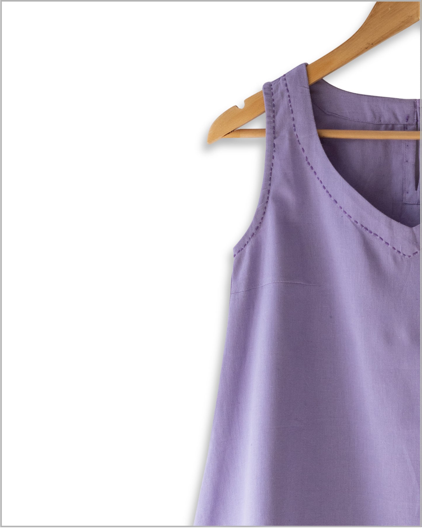 Sleeveless Flex Cotton Top with Kantha Embroidery