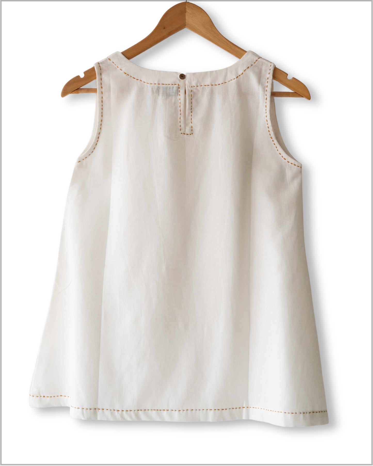 Sleeveless Flex Cotton Top with Kantha Embroidery