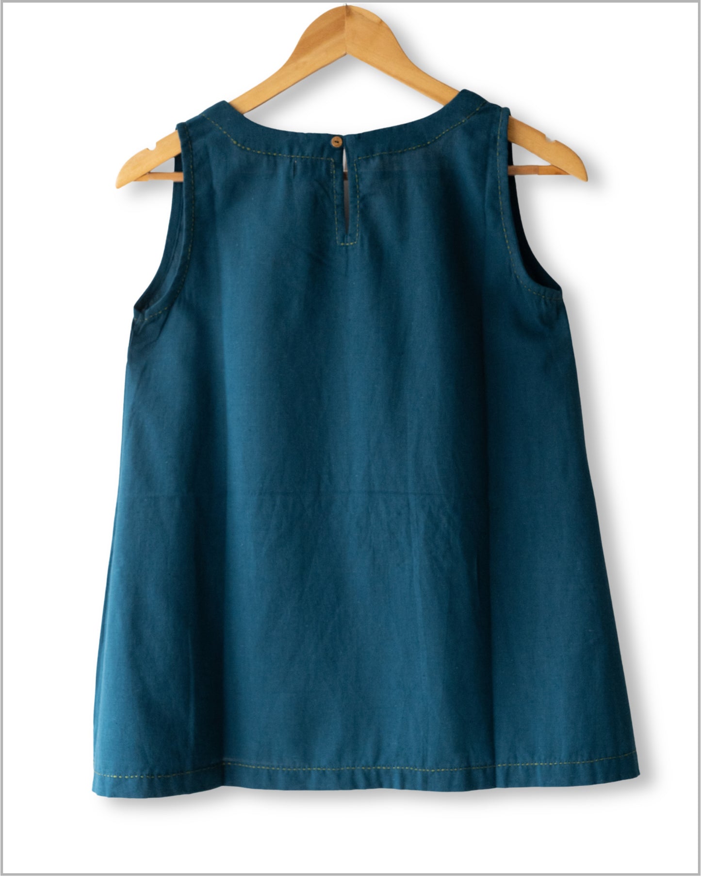 Sleeveless Flex Cotton Top with Kantha Embroidery