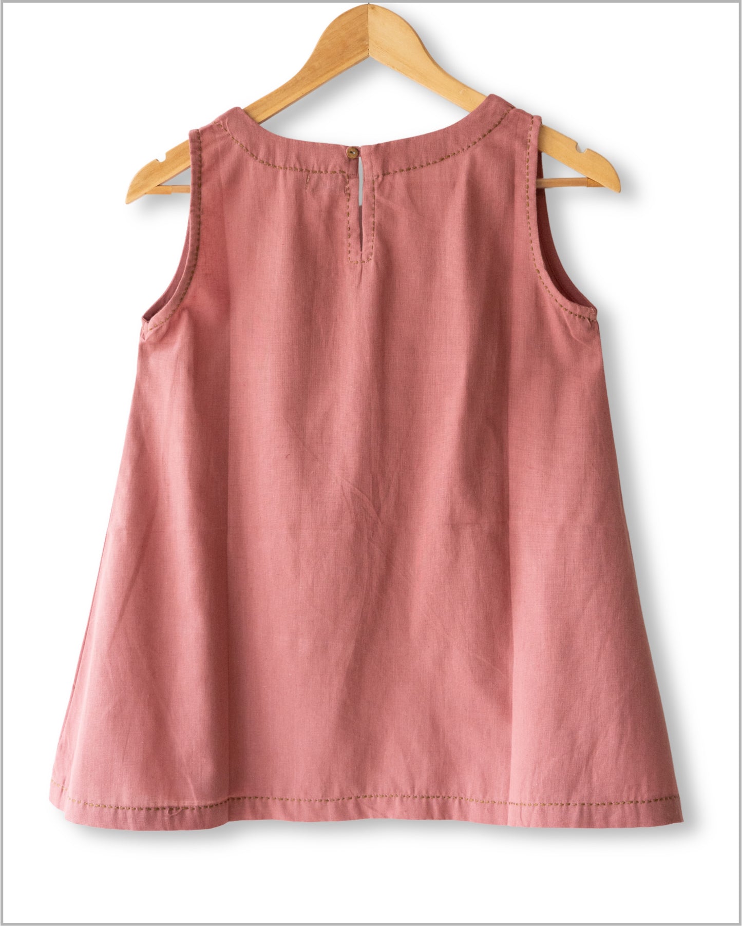 Sleeveless Flex Cotton Top with Kantha Embroidery