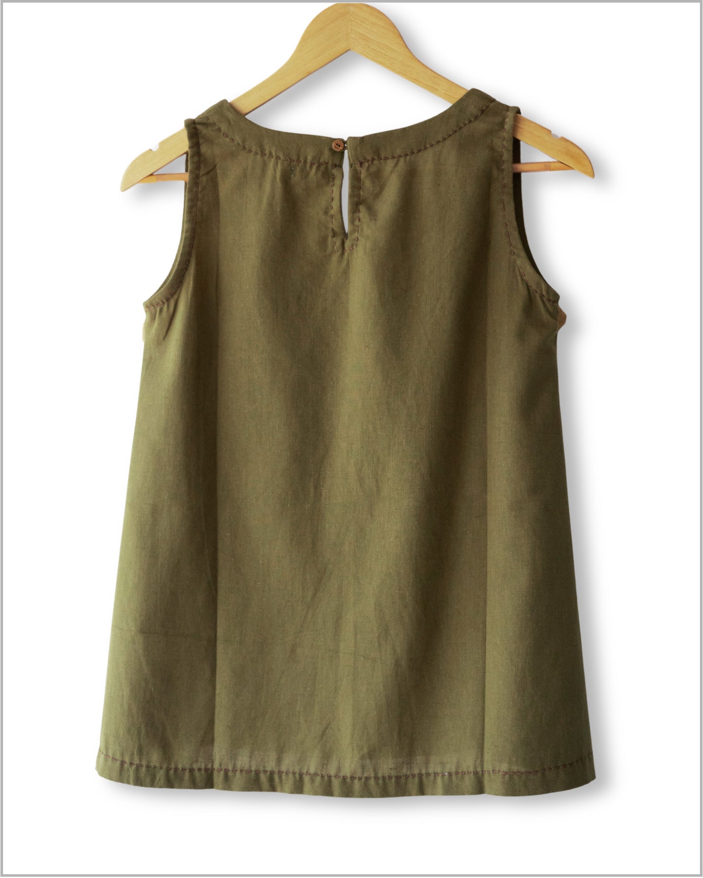 Sleeveless Flex Cotton Top with Kantha Embroidery