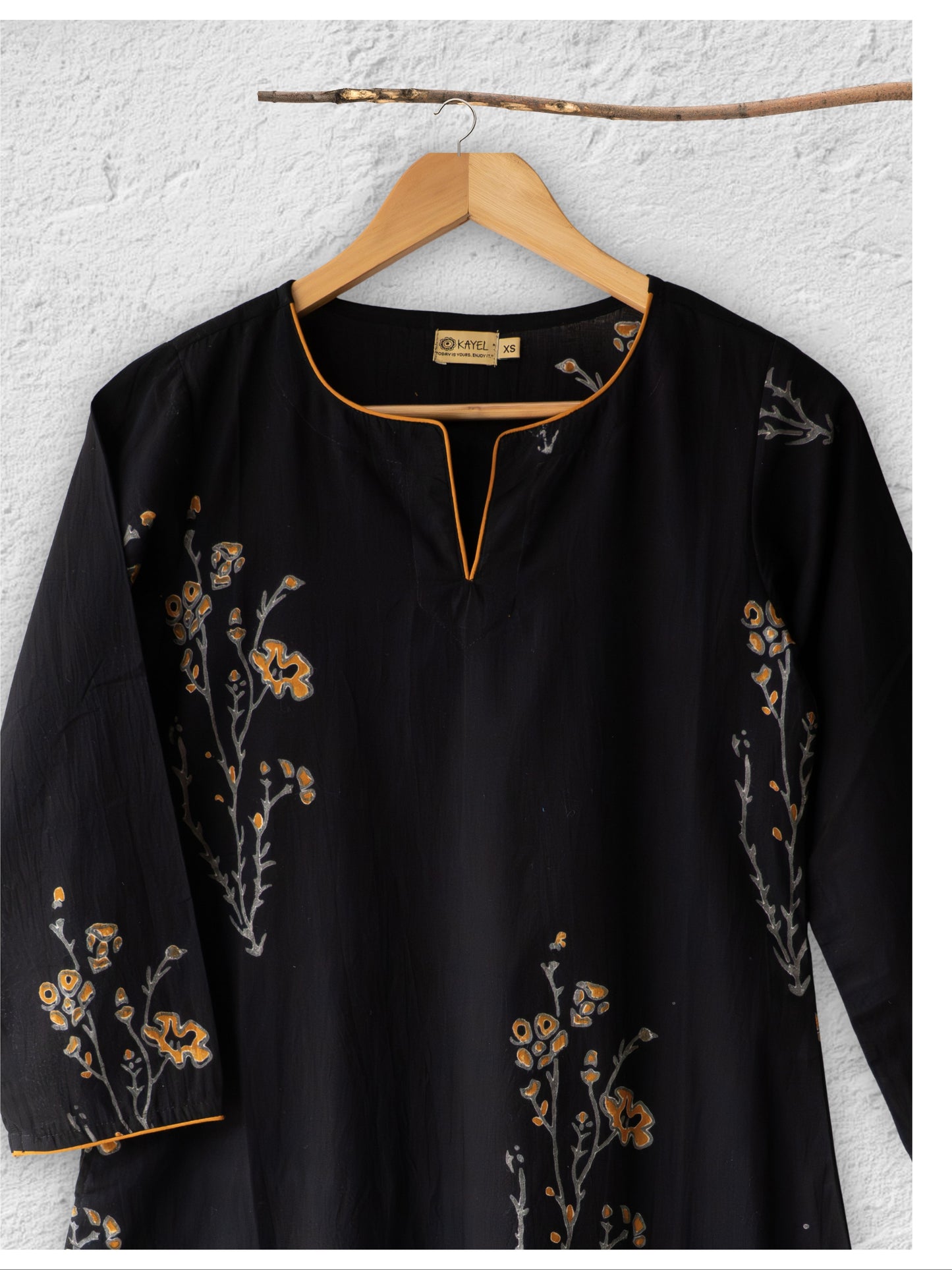 Cotton straight Kurta + Contrast neckline