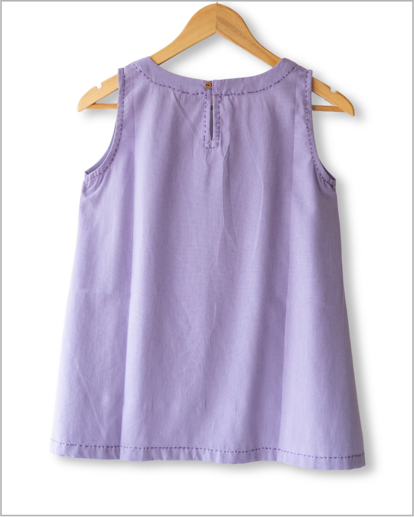 Sleeveless Flex Cotton Top with Kantha Embroidery