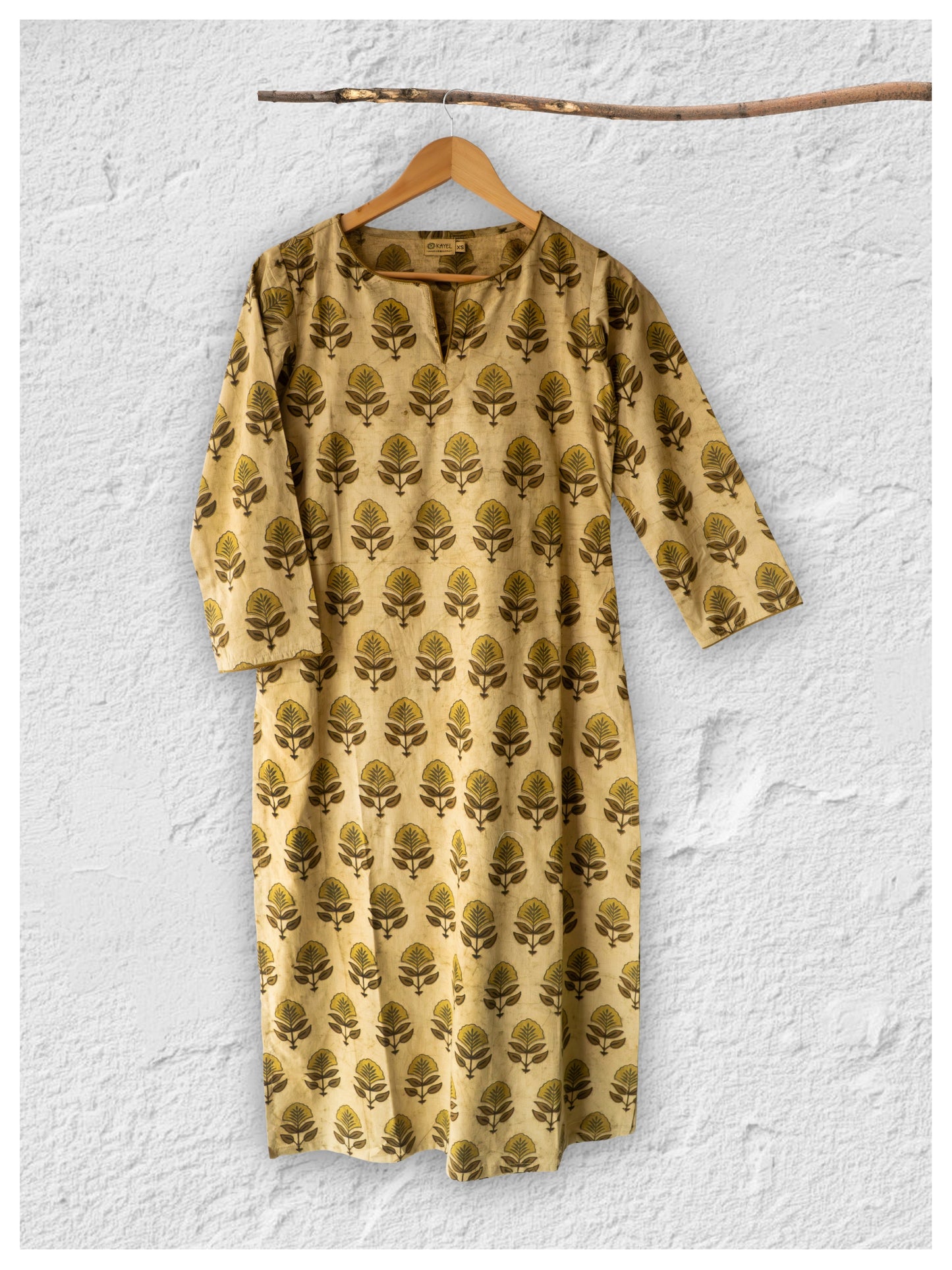 Cotton straight Kurta + Contrast neckline