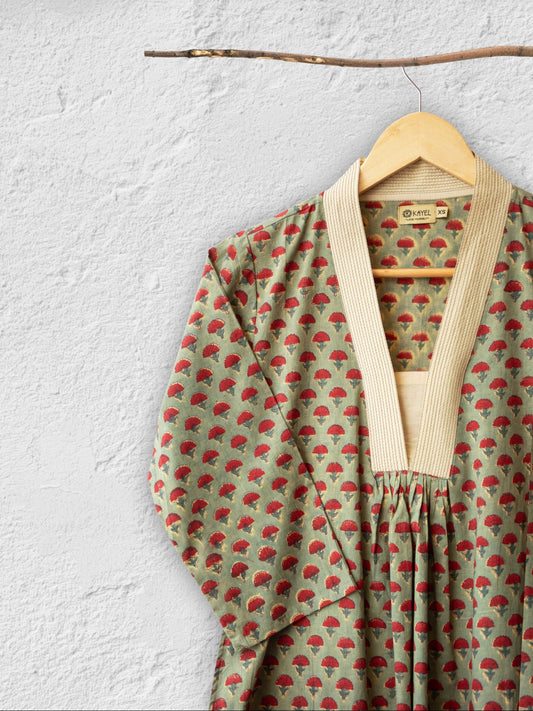 A-Line Kurta – with embroidered Neck