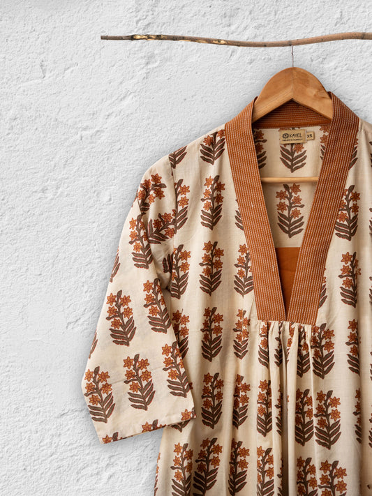 A-Line Kurta – with embroidered Neck