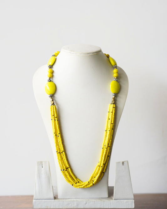 Handcrafted Multi-Strand Bead Necklace with Beaded Accents