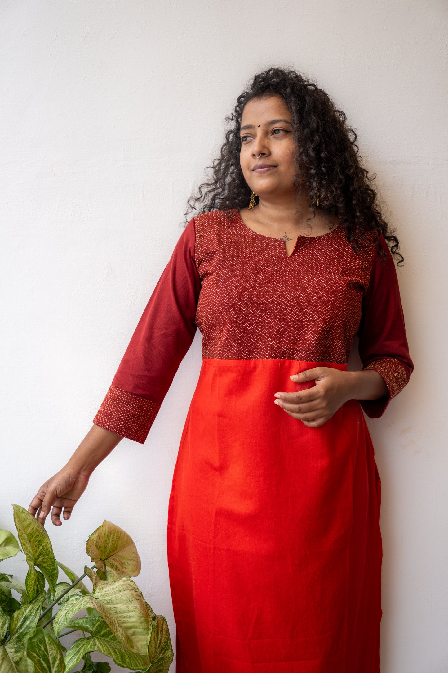 Flex Cotton Kurtha with Zari embroidery