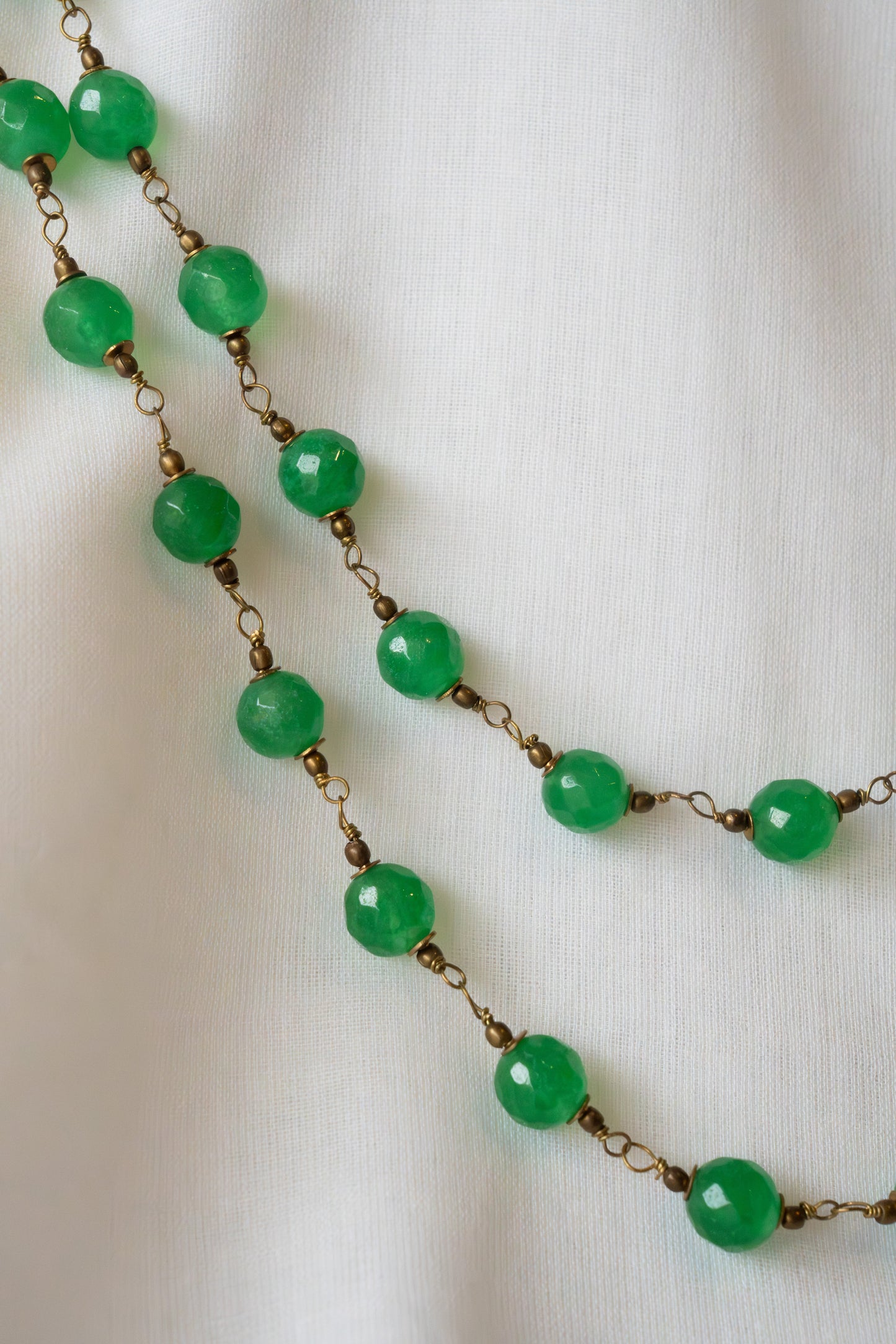 Handmade, hand-twisted agate stone long necklace