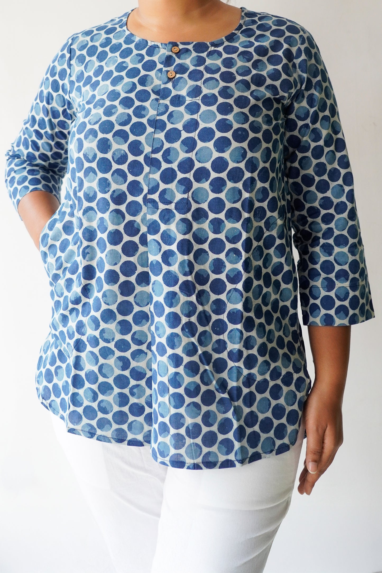 Block printed Short tops