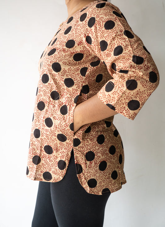 Block printed Short tops