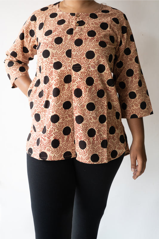 Block printed Short tops