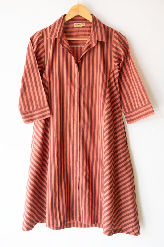 Striped Collared Shirt Dress