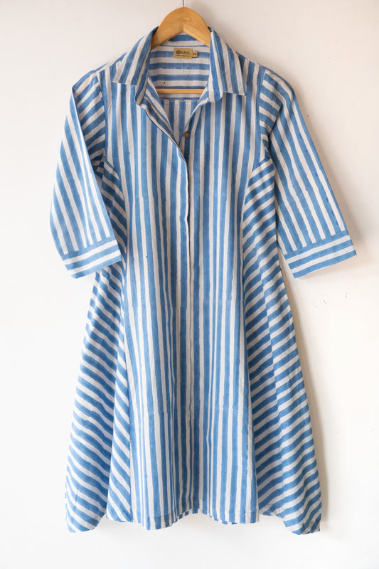Striped Collared Shirt Dress