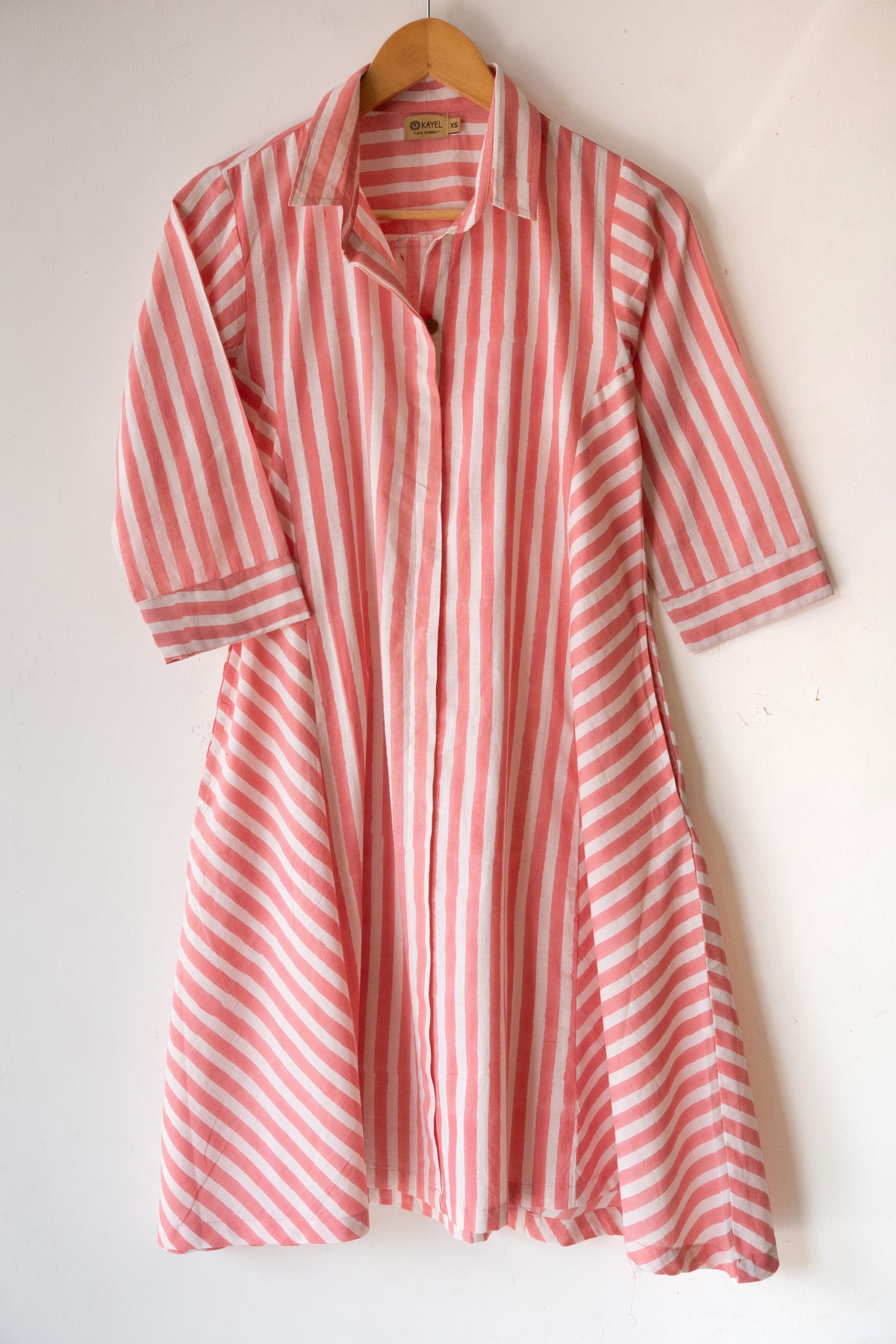 Striped Collared Shirt Dress
