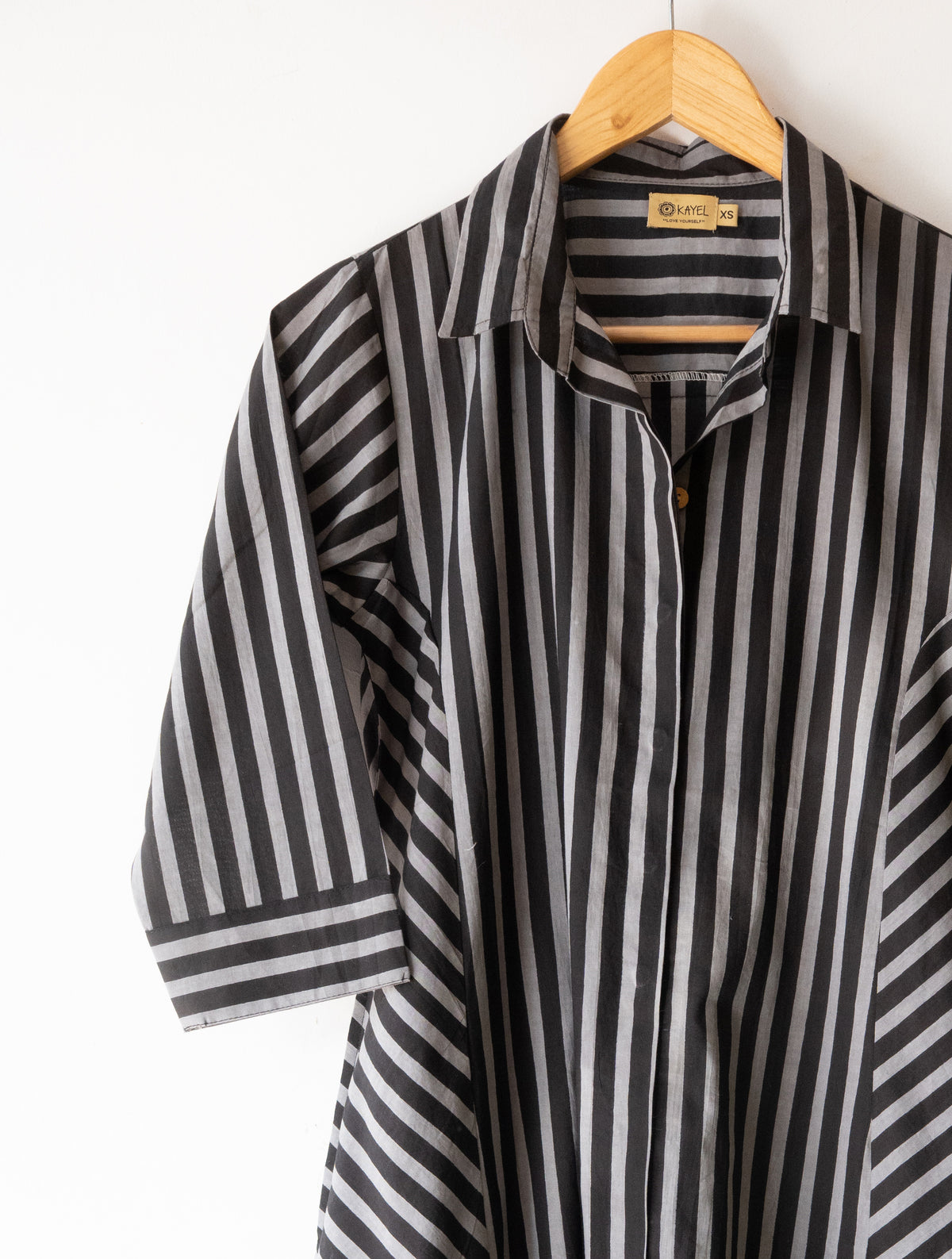 Striped Collared Shirt Dress