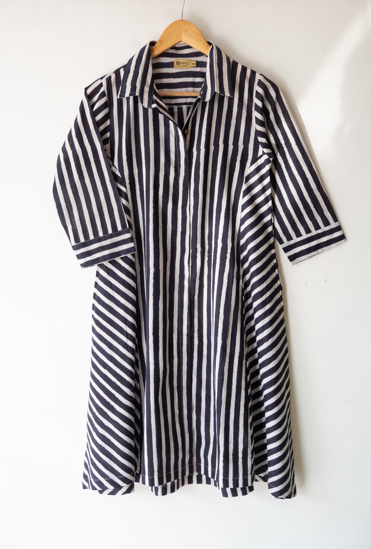 Striped Collared Shirt Dress