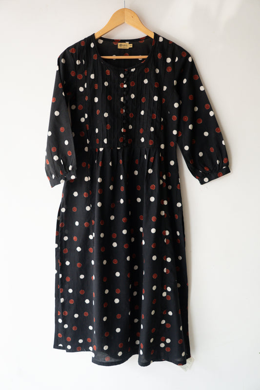 Block Printed Pin Tuck Yoke Kurta