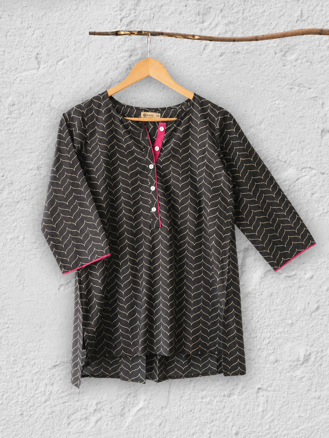 Cotton Short Top with Box Pleat Back